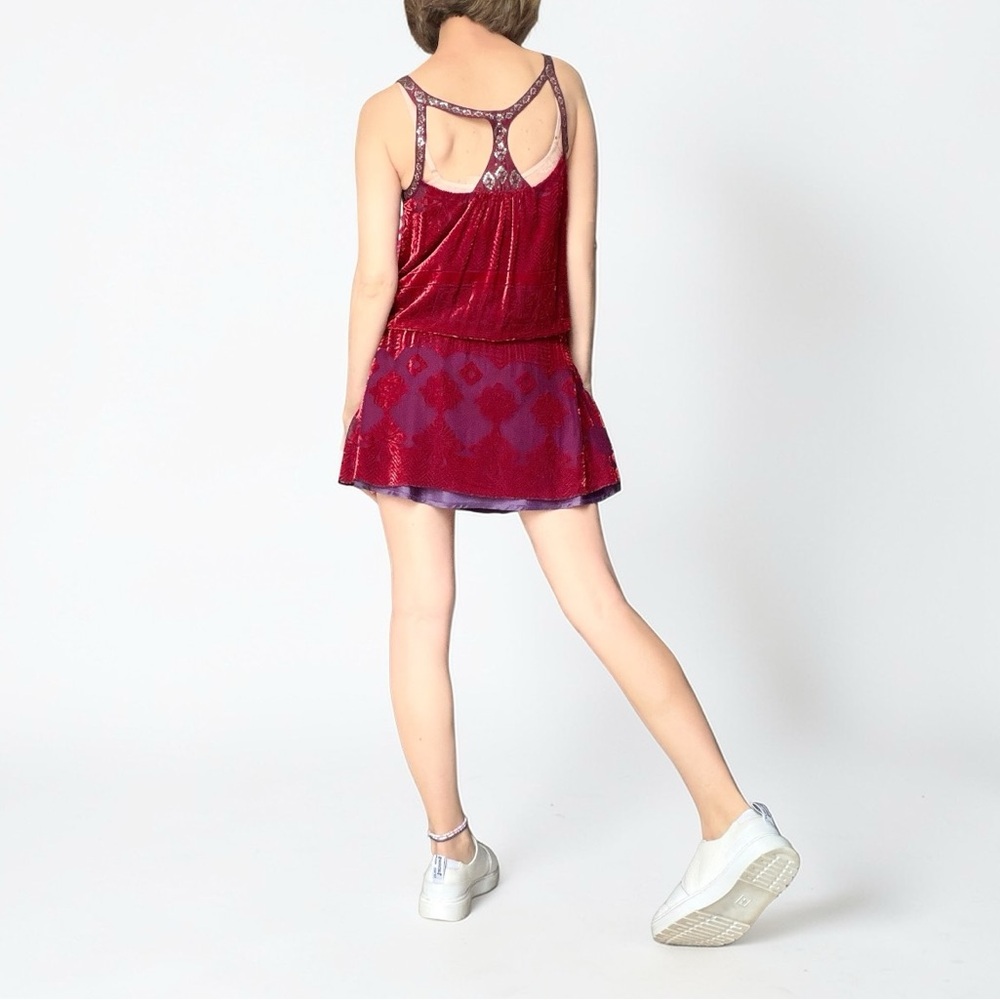 Free People Embroidered Silk-Blend Racerback Dress – Size 6 - Picture 7 of 16